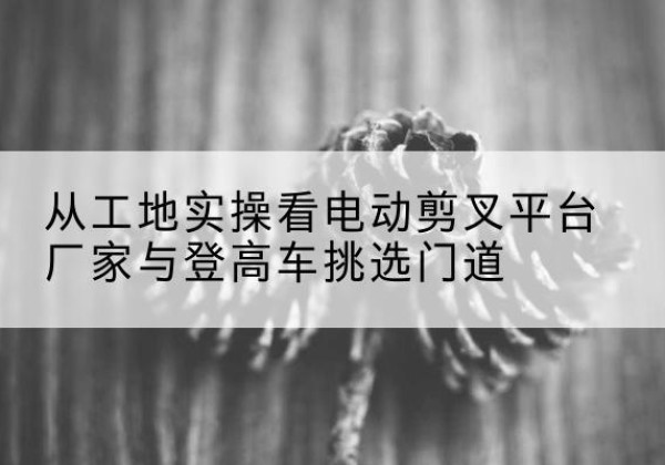 乌拉特后旗电动剪叉升降平台厂家-从工地实操看电动剪叉平台厂家与登高车挑选门道
